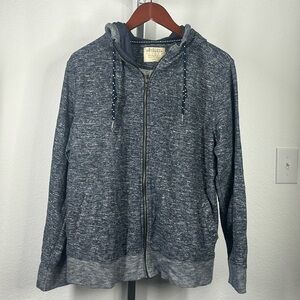 Burton Menswear London heather blue zip up hoodie size L